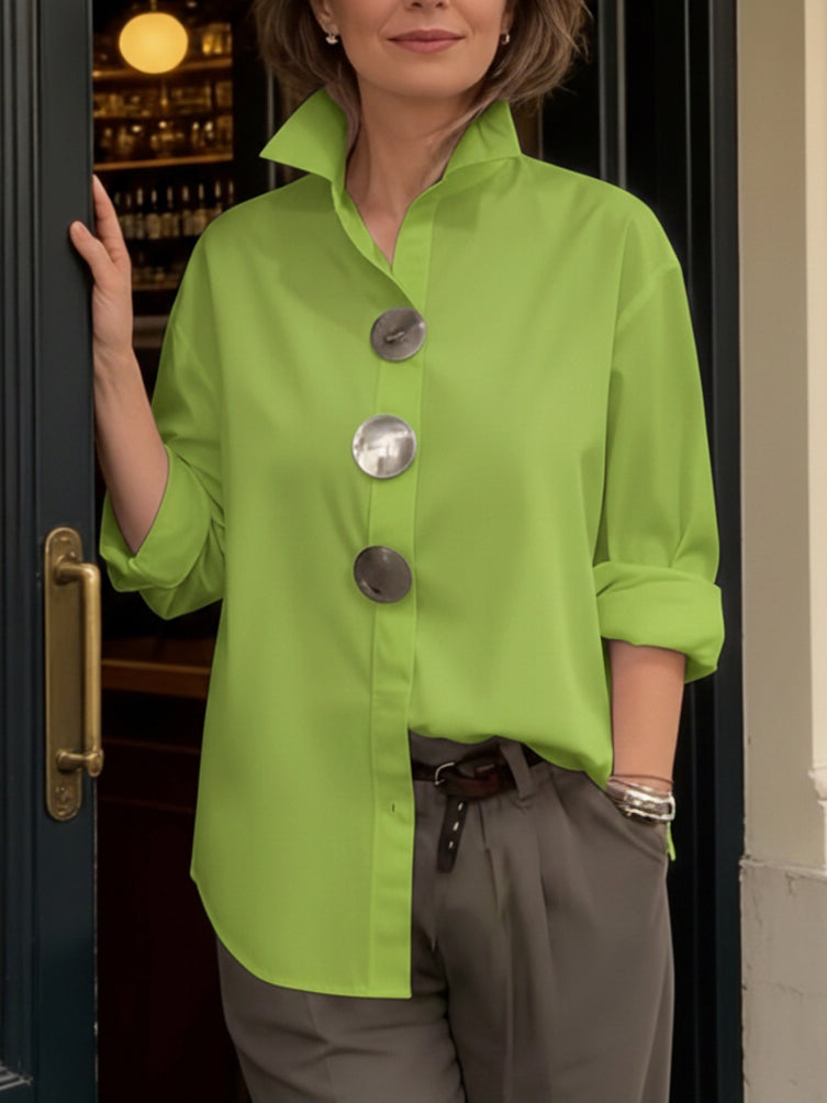 Rosalind | Blouse à col montant et boutons décoratifs