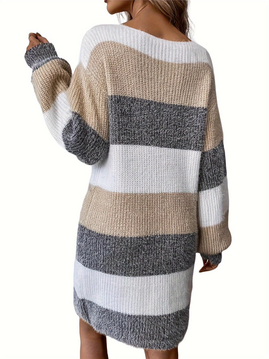 Lucile - Robe Pull Rayée Élégante et Confortable