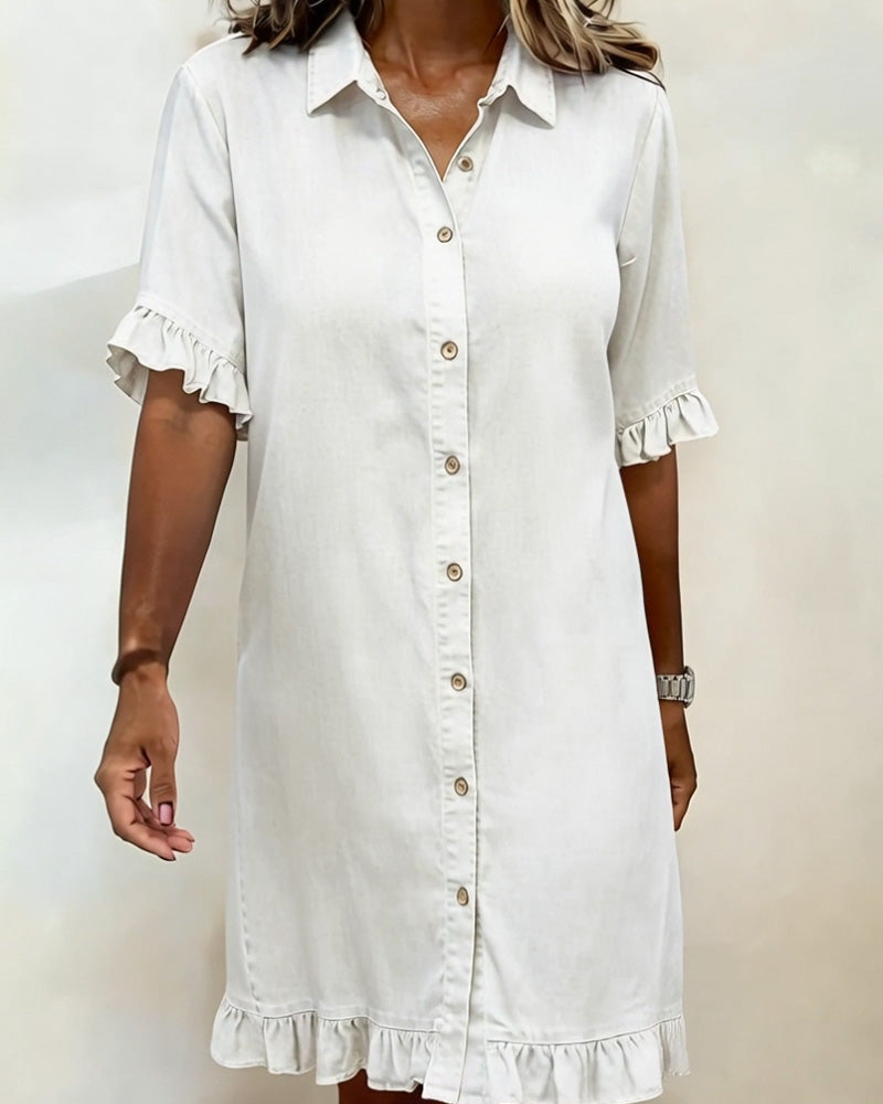 MARIA | Robe en Denim Confortable avec Plis Flatteurs