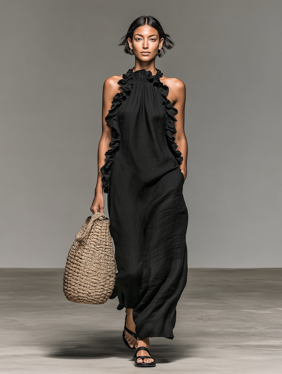 Élodie | Robe Maxi Élégante à Volants