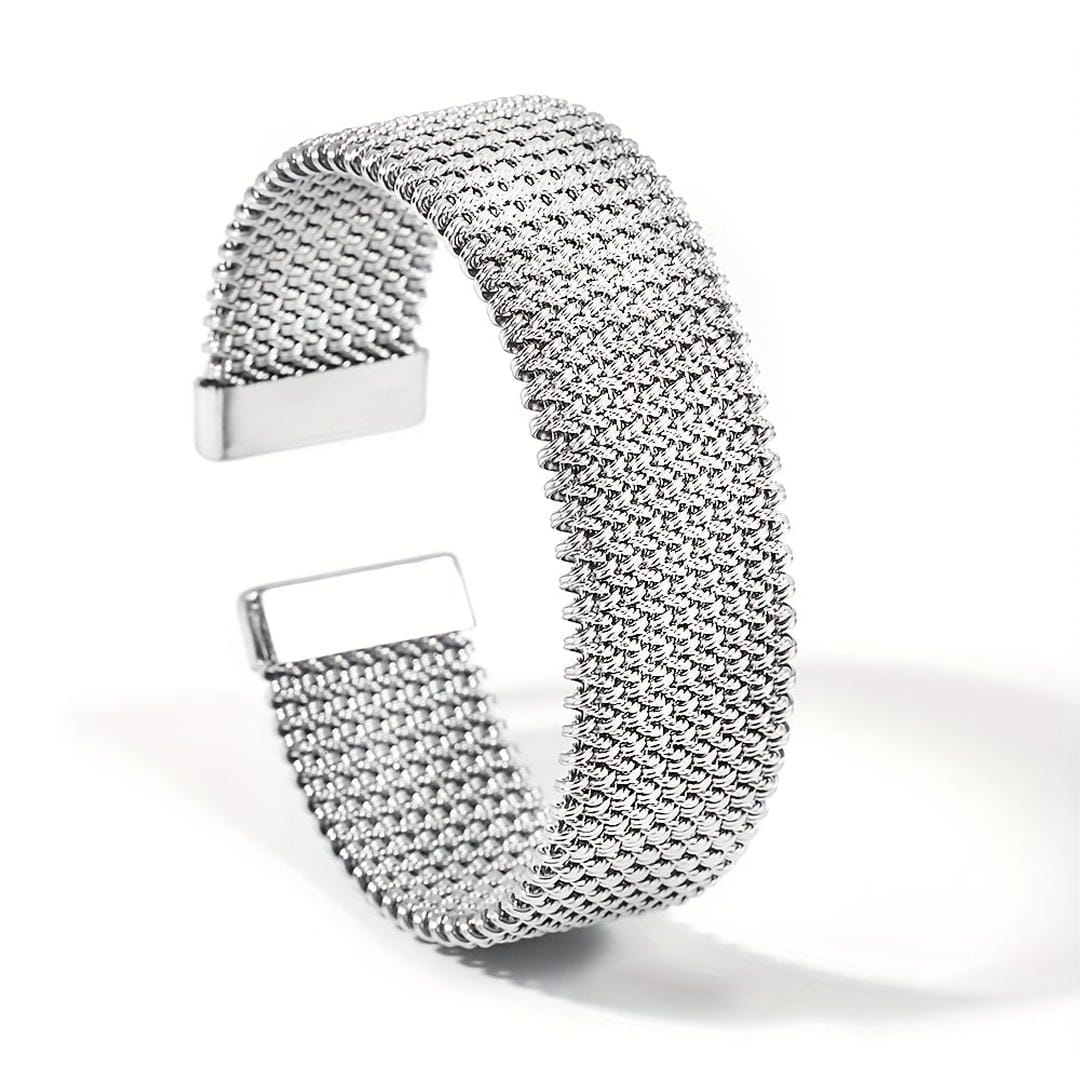Bracelet Classique Ouvert en Maille Tressée Vintage