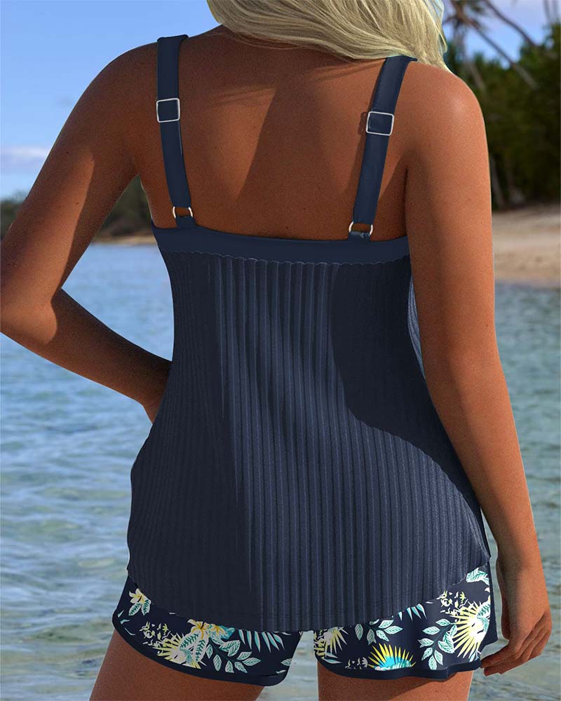NALI | Tankini Rayé avec Short de Plage Deux Pièces