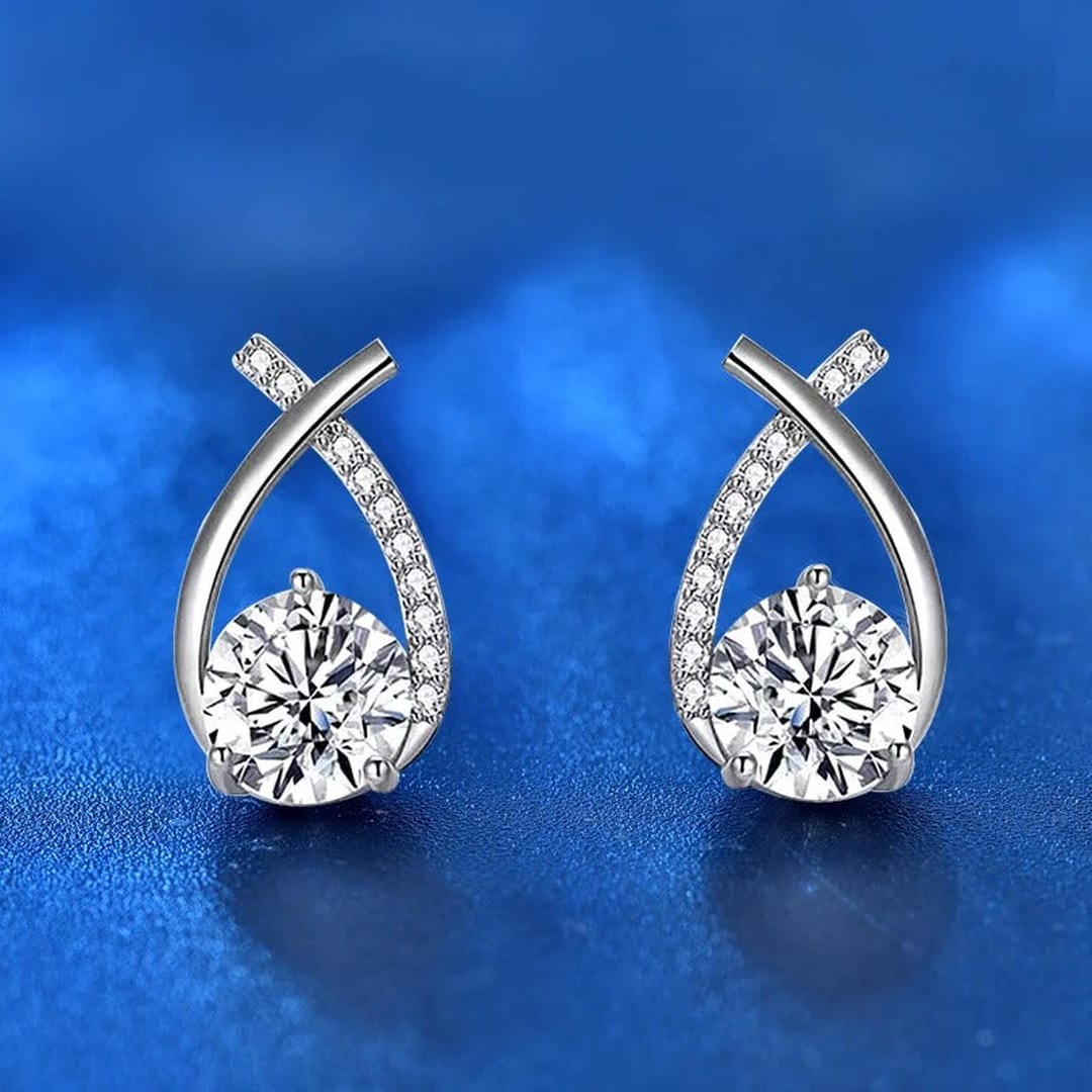 Boucles d'oreilles en cubic en forme de goutte d'eau torsadée de luxe