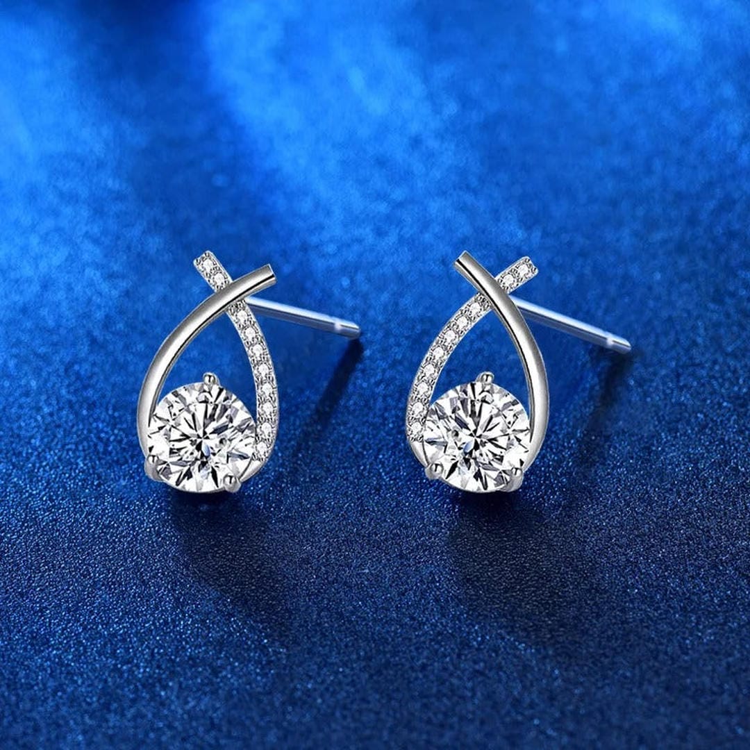 Boucles d'oreilles en cubic en forme de goutte d'eau torsadée de luxe