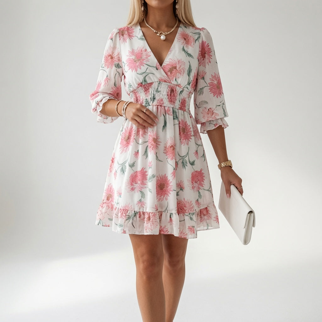 Claudette | Robe Fleurie Élégante