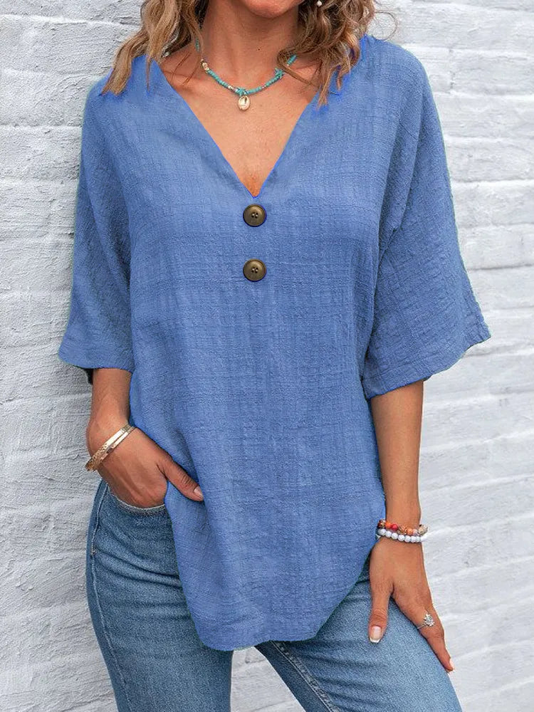 Azélie | Blouse Décontractée Unie