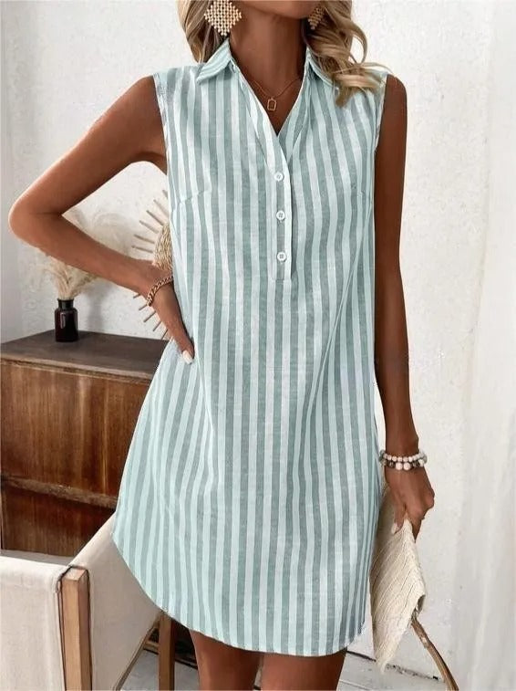 Camille | Robe Rayée Sans Manches