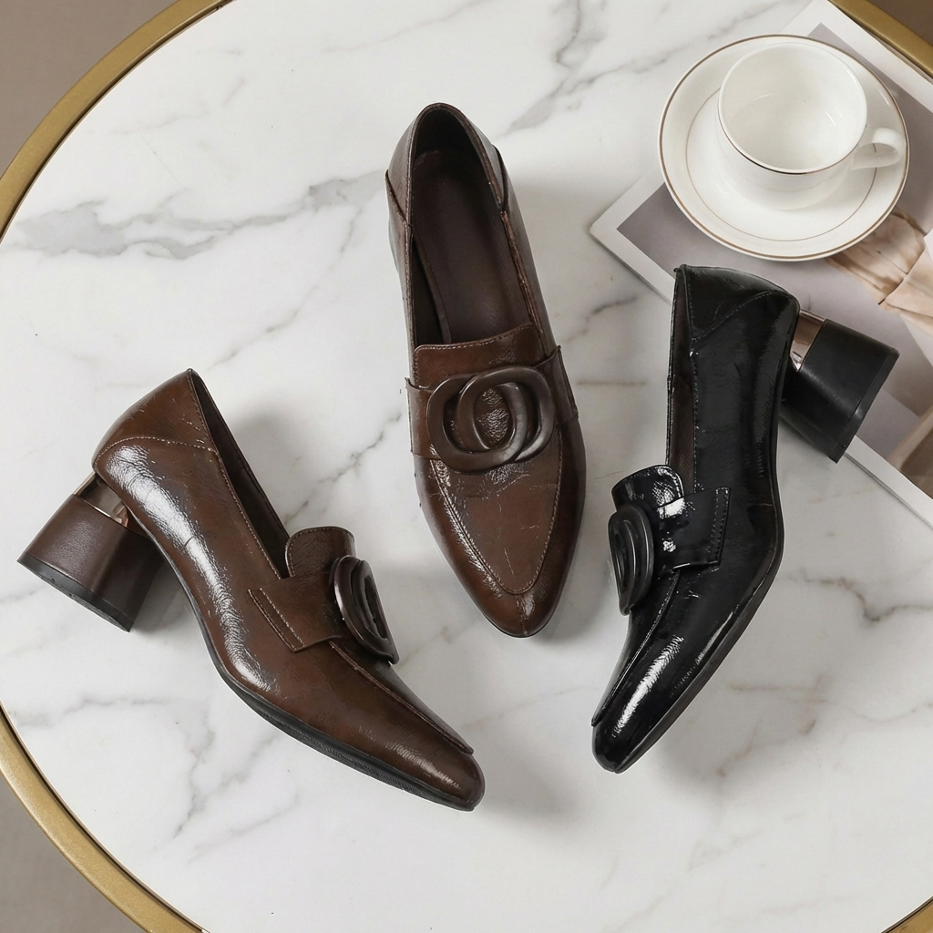VALORA | Mocassins en cuir à talons