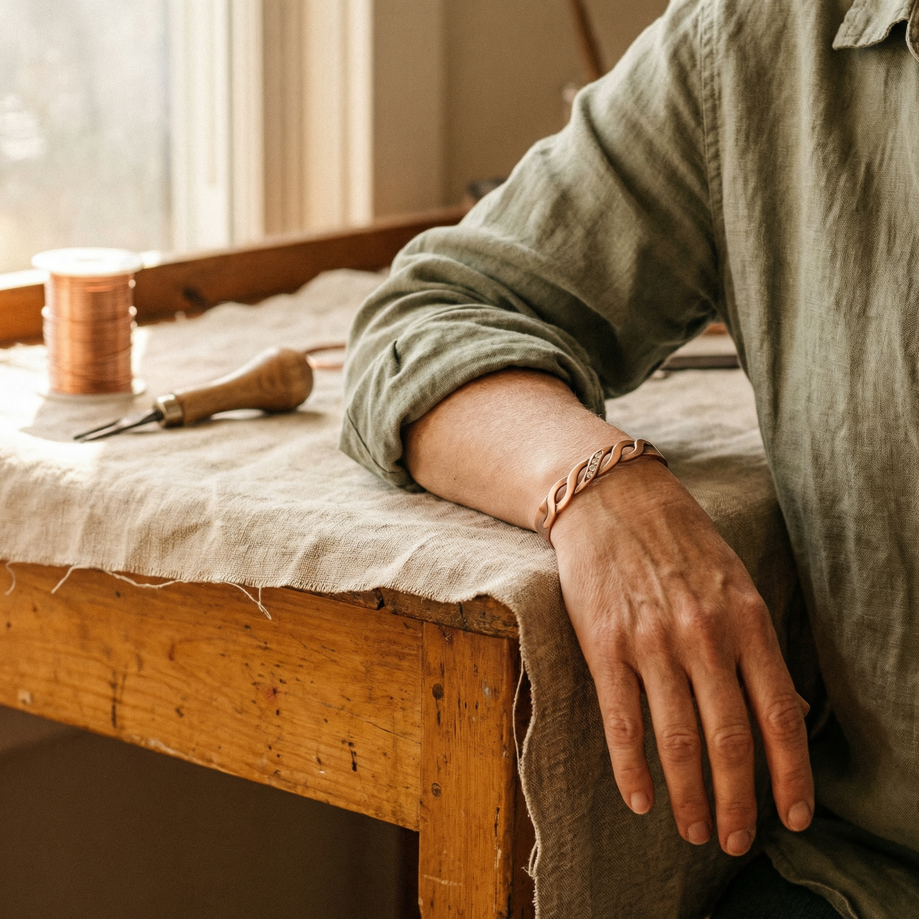Élodie | Bracelet Élégant en Cuivre Pur