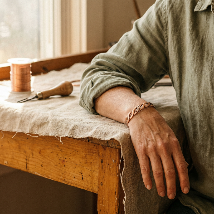 Élodie | Bracelet Élégant en Cuivre Pur