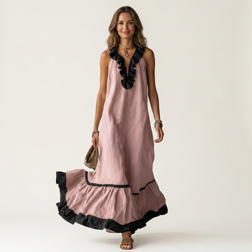 Bernadette | Robe Maxi Élégante à Volants