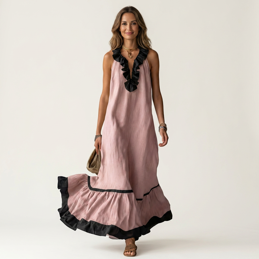Bernadette | Robe Maxi Élégante à Volants
