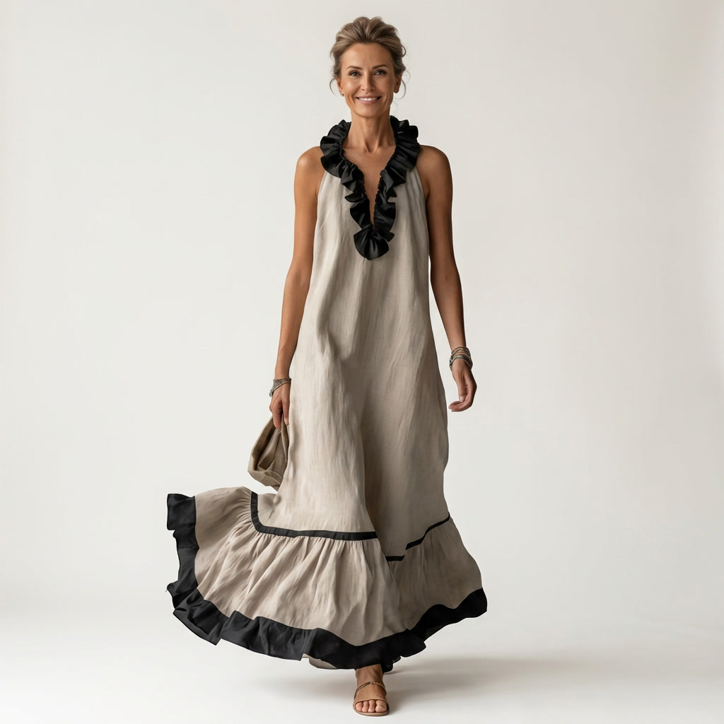 Bernadette | Robe Maxi Élégante à Volants