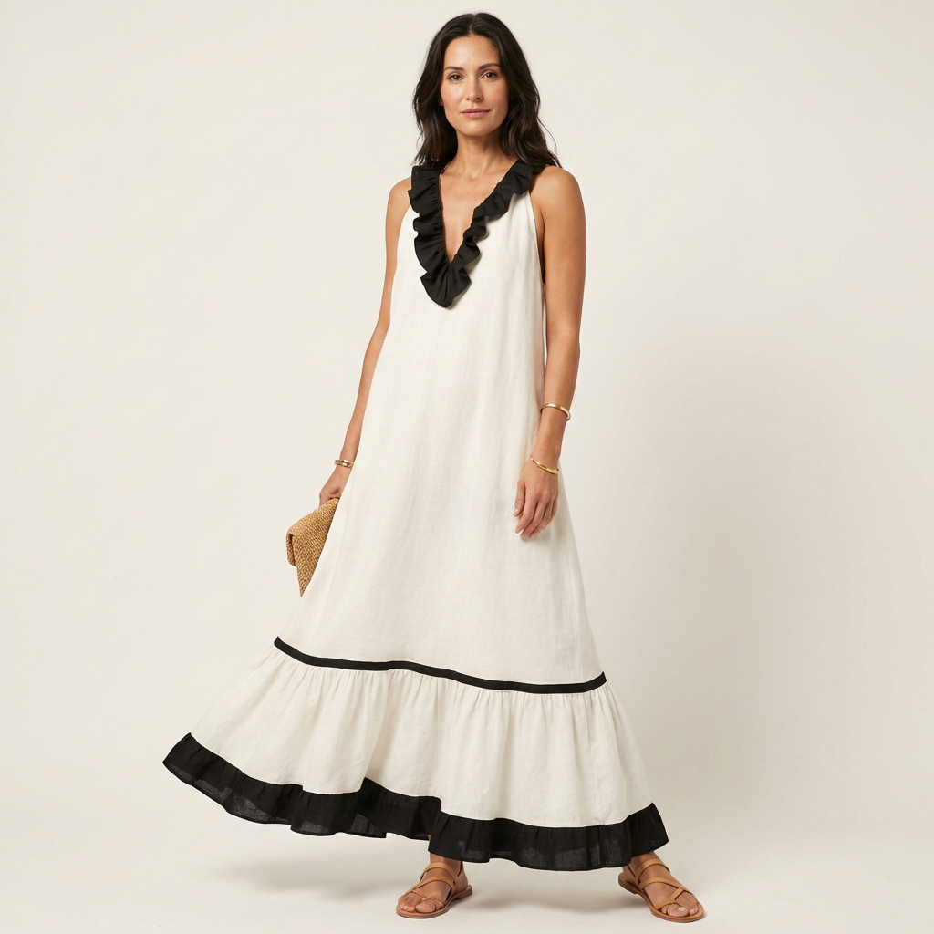 Bernadette | Robe Maxi Élégante à Volants