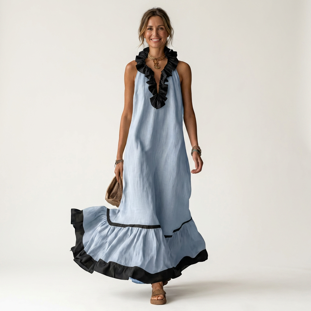 Bernadette | Robe Maxi Élégante à Volants