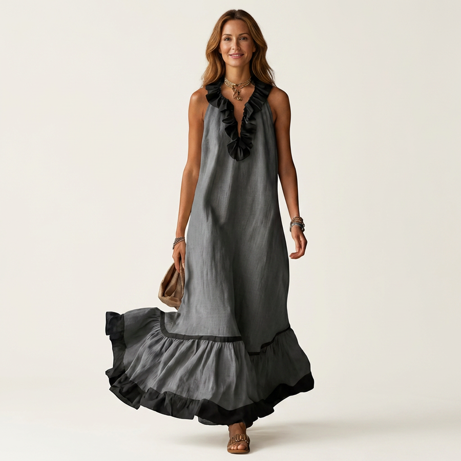 Bernadette | Robe Maxi Élégante à Volants