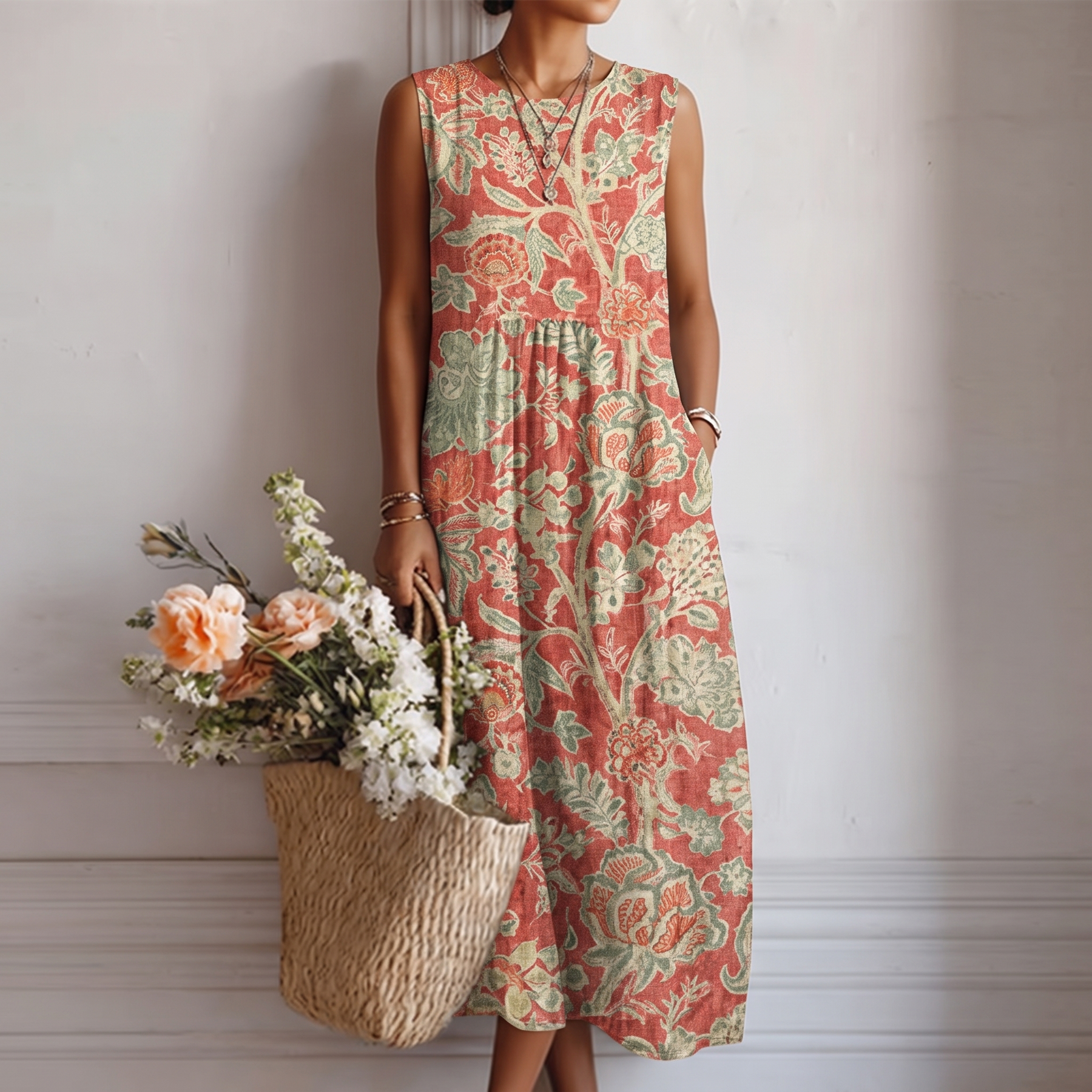 Francine | Robe Maxi Fleurie Élégante