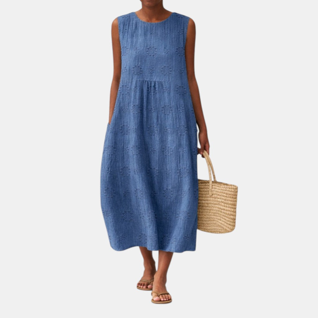 Claire | Robe Maxi Brodée Élégante