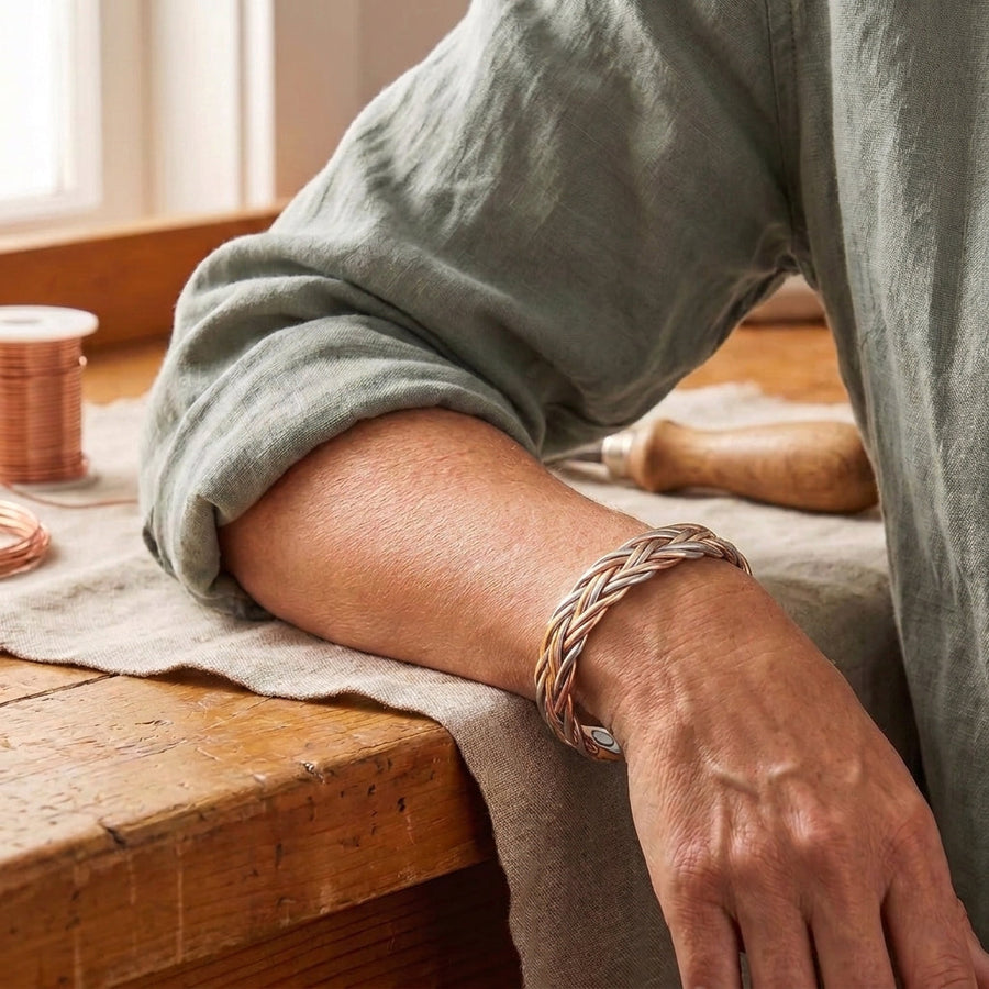 Aurélie | Bracelet Tressé en Cuivre Pur