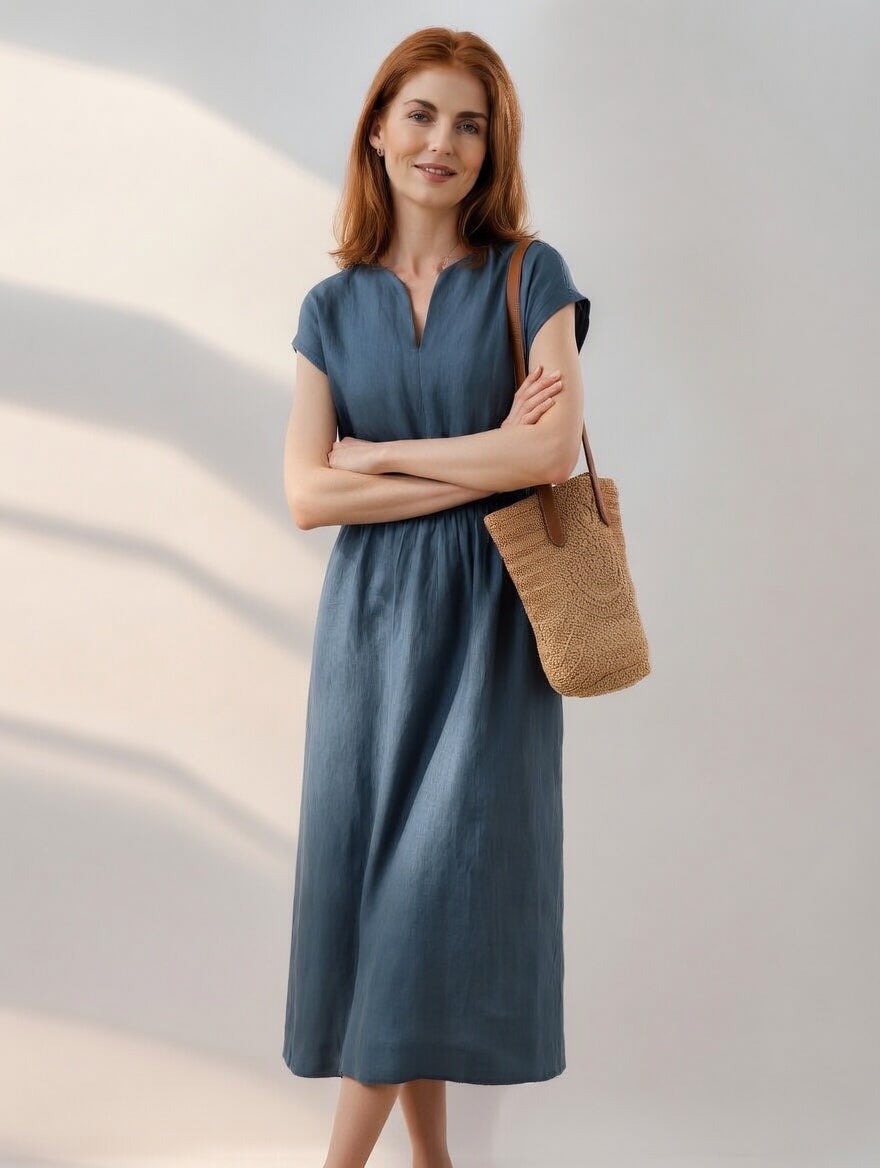LINA | Robe en lin mélangé fluide et élégante