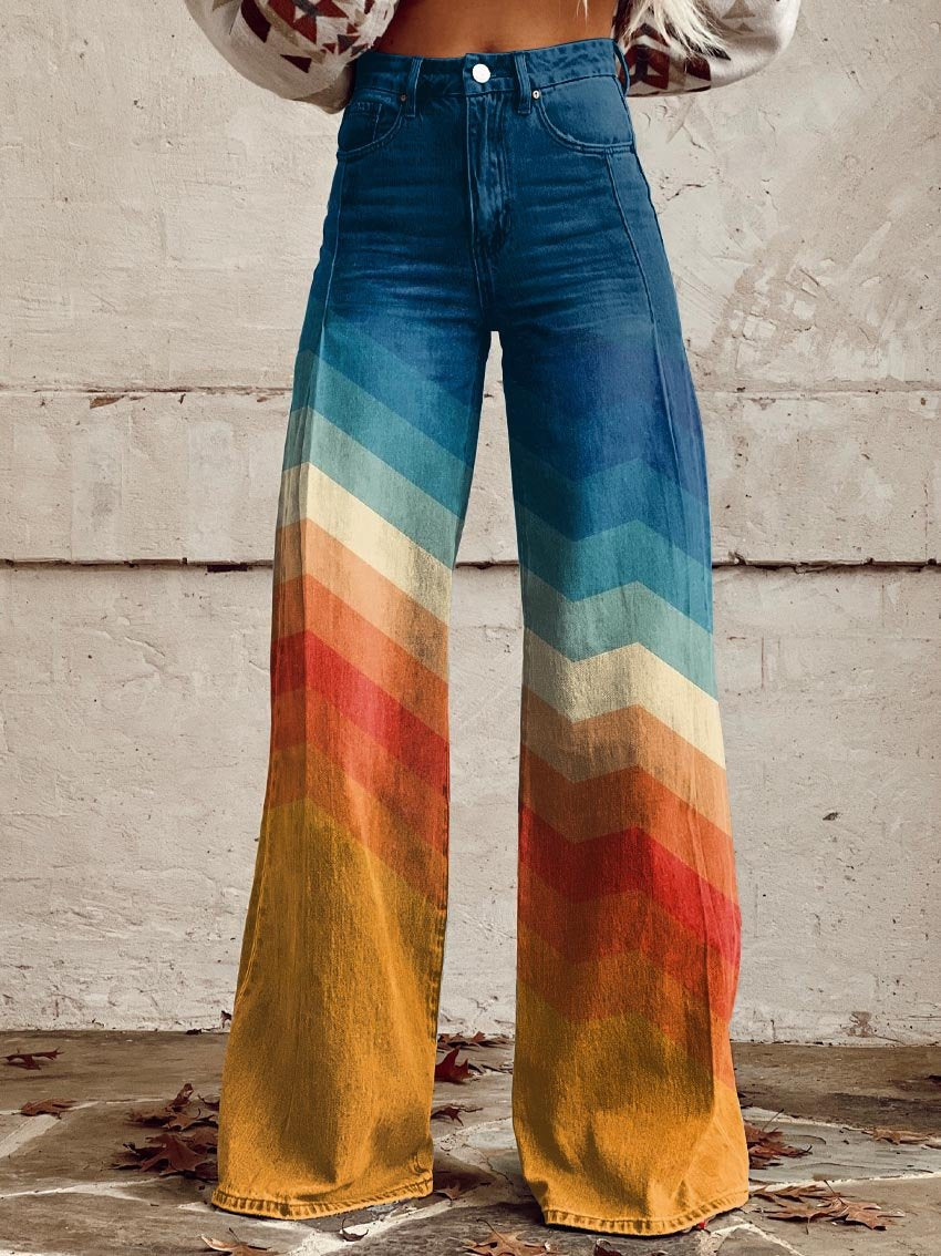 LÉA™ | Pantalon Zigzag Rétro Élégant