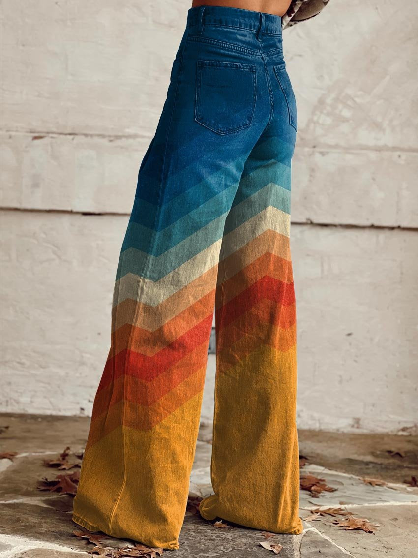LÉA™ | Pantalon Zigzag Rétro Élégant