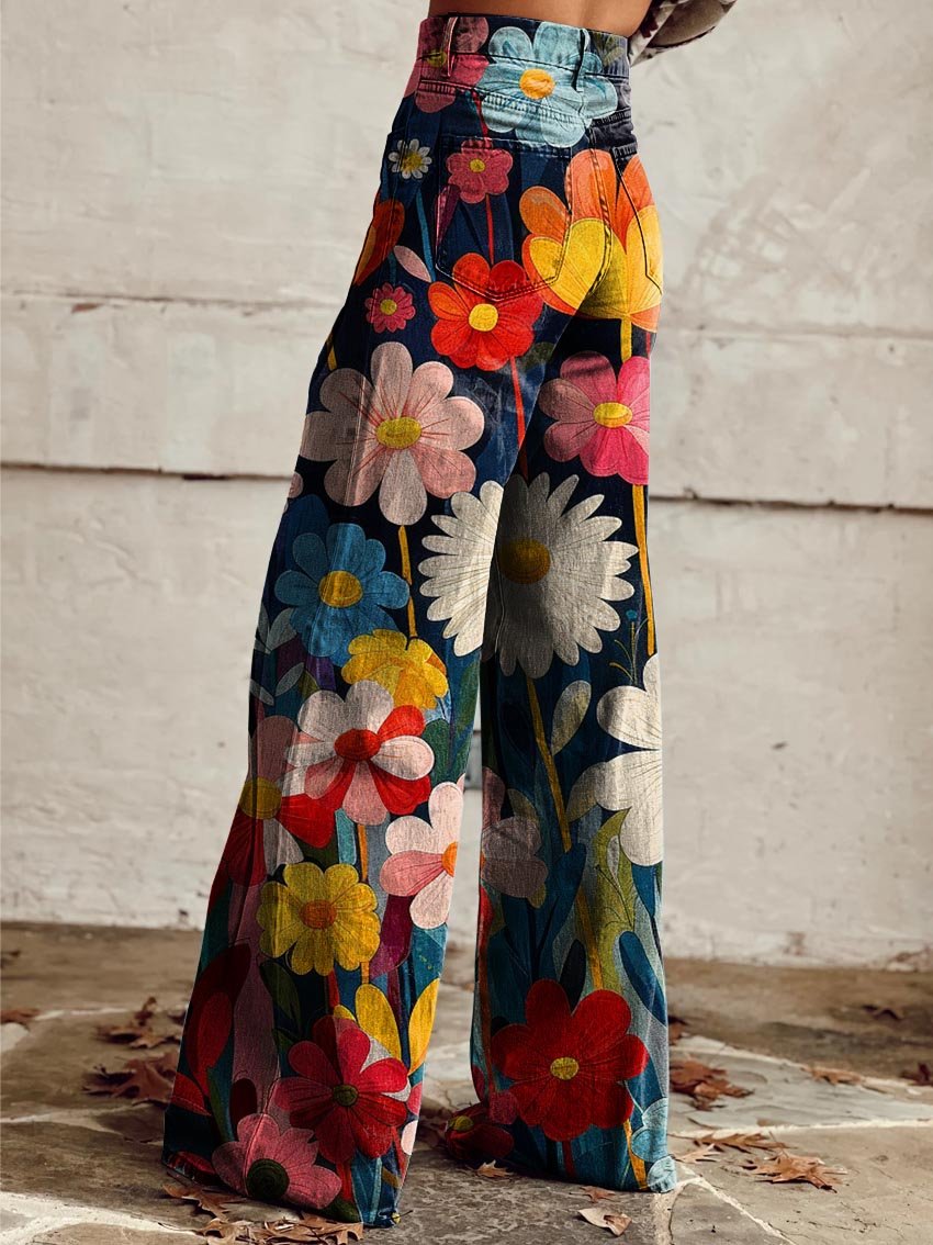 LÉNA™ | Pantalon Large Floral