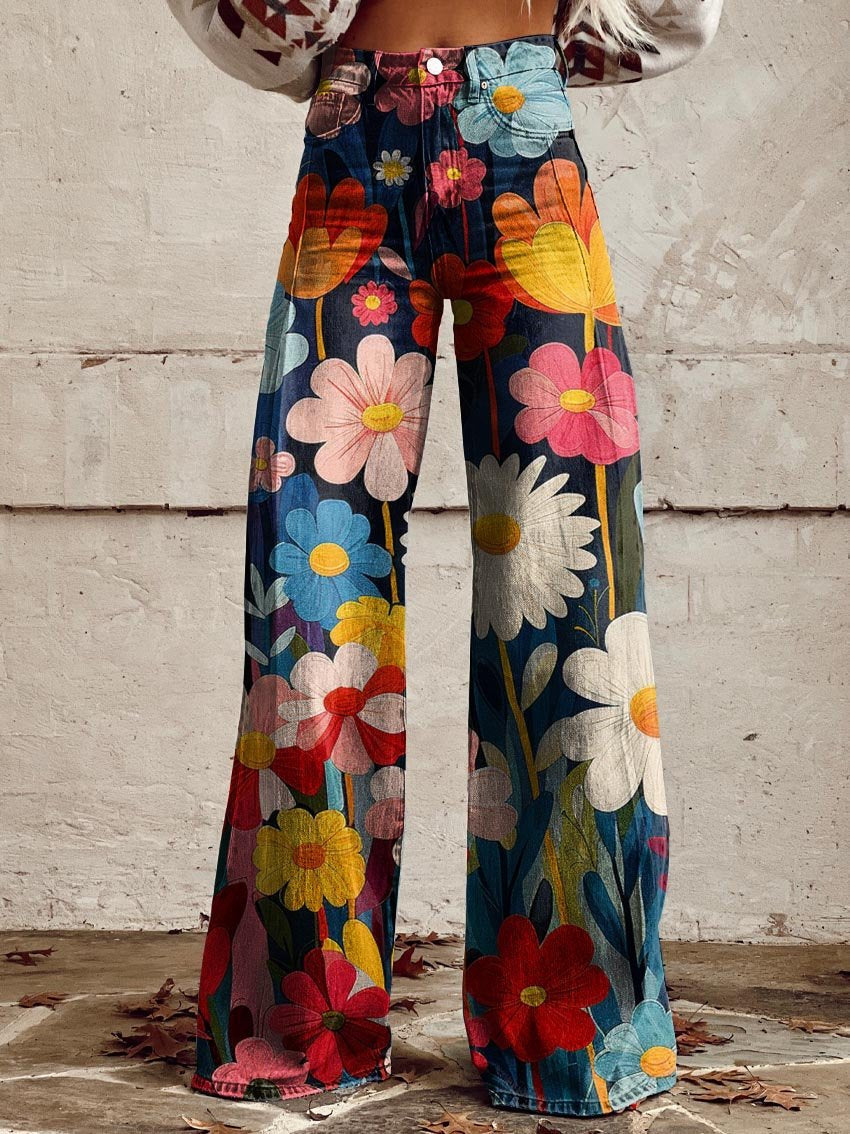 LÉNA™ | Pantalon Large Floral