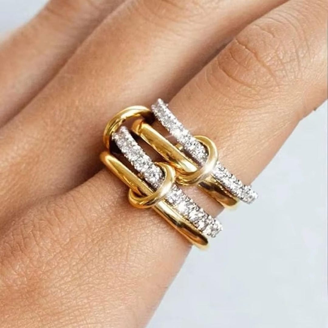 Ensemble de Bagues en Zirconia Entrelacées