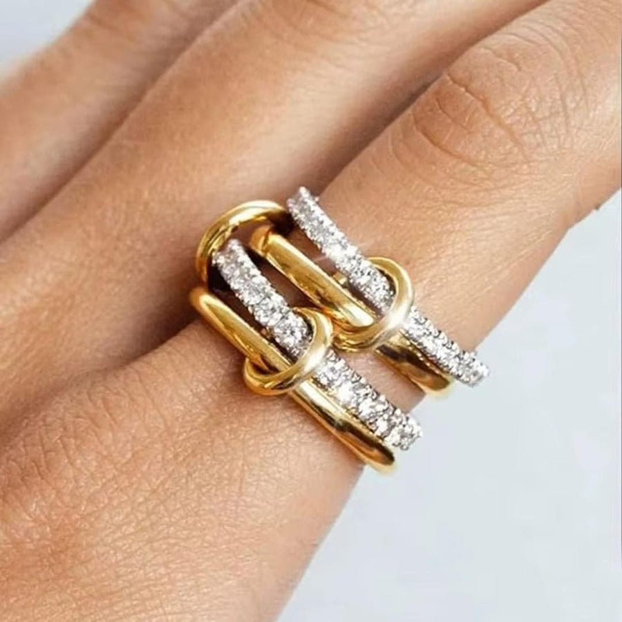 Ensemble de Bagues en Zirconia Entrelacées