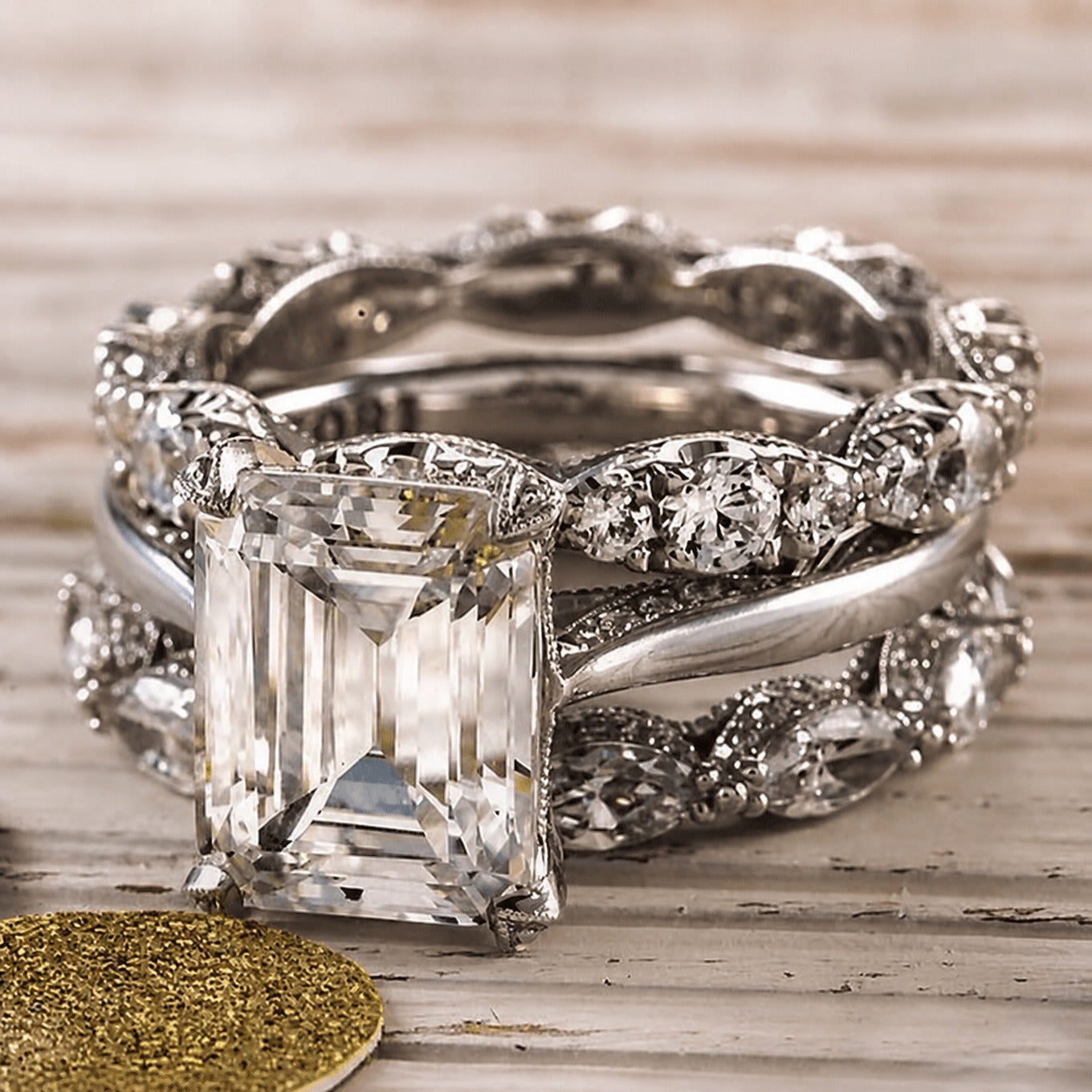 Bague Vintage Argent Brillante à Couches