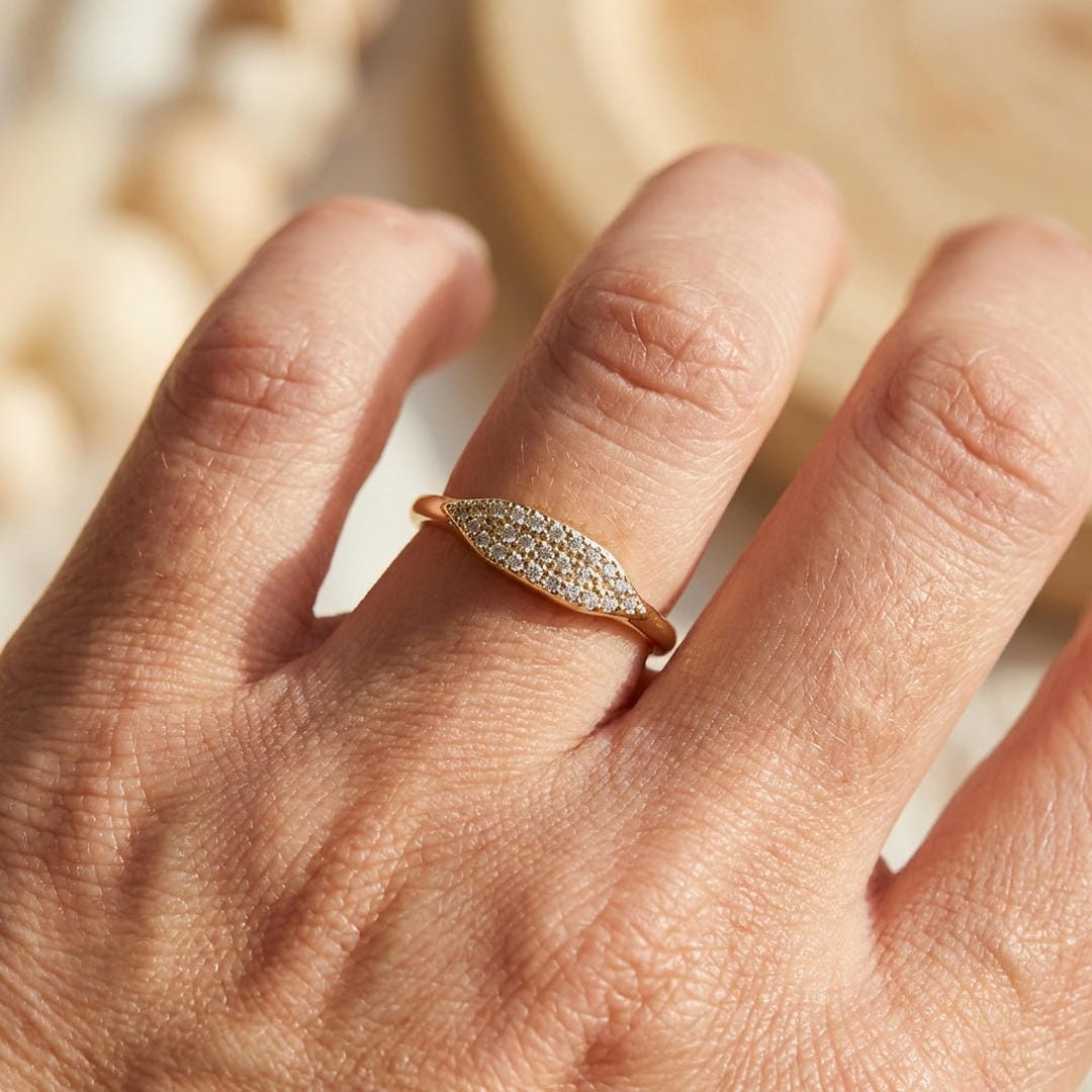 Bague Empilable Pavé Marquise