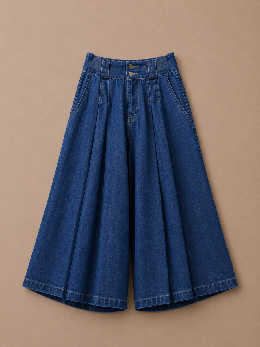 Sylvie | Pantalon Large Denim Léger
