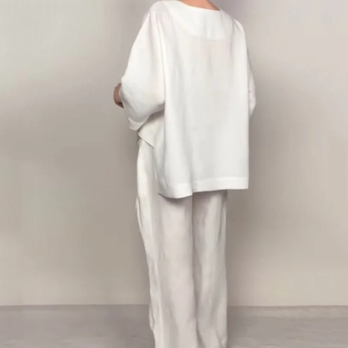 Ilyara - Ensemble Décontracté Coton Lin Femme