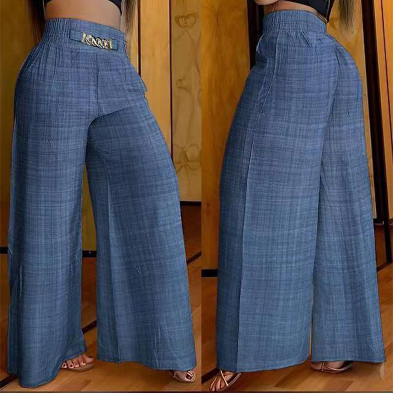 ÉVELYNE | Pantalon large taille haute sculptant