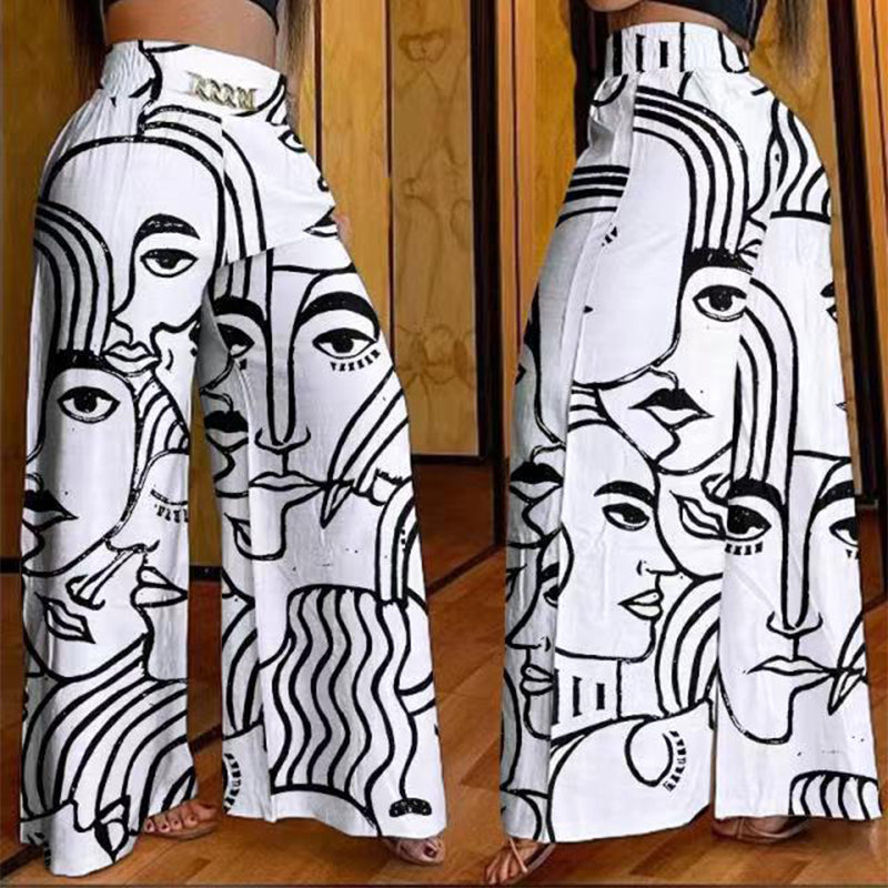 ÉVELYNE | Pantalon large taille haute sculptant